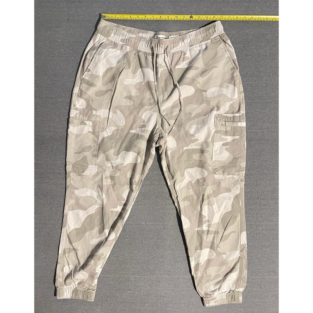 Hollister XL Ultra High Rise Camo Cargo Jogger Pants Beige Camouflage Drawstring